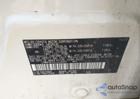 2018 Toyota Rav4 Se из США, поврежденный, VIN JTMNFREV3JJ163699